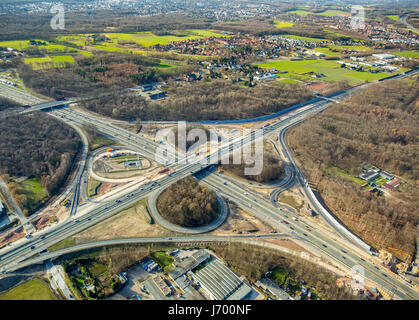 Ausbau der Autobahn A43 zwischen Recklinghausen und Herne, Recklinghausen Autobahnanschluss, Autobahn A2 und Autobahn A43, Recklinghausen, Ruhr ein Stockfoto