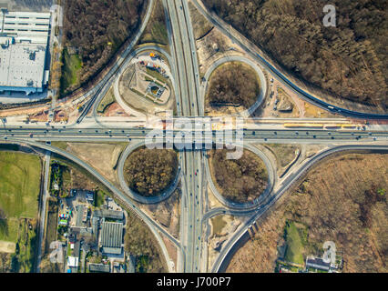 Ausbau der Autobahn A43 zwischen Recklinghausen und Herne, Recklinghausen Autobahnanschluss, Autobahn A2 und Autobahn A43, Recklinghausen, Ruhr ein Stockfoto