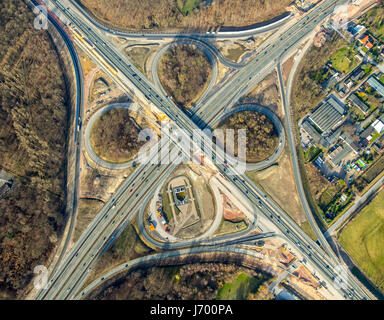 Ausbau der Autobahn A43 zwischen Recklinghausen und Herne, Recklinghausen Autobahnanschluss, Autobahn A2 und Autobahn A43, Recklinghausen, Ruhr ein Stockfoto