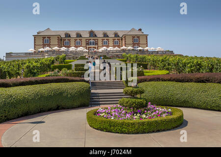 Touristen, Besucher, Chateau, Domaine Carneros, Napa, Napa Valley, Napa County, California, Vereinigte Staaten von Amerika Stockfoto