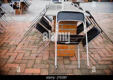 geschlossene Bar, Café oder Restaurant, hautnah auf Stuhl Stockfoto