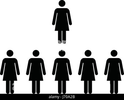 Personen-Symbol - Vector Gruppe von Frauen Team Symbol für Business-Infografik-Design in Glyph Piktogramm Abbildung Stock Vektor