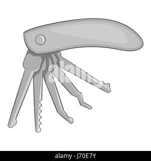 Klappbare Messer Symbol, schwarz Stil Monochrom Stock Vektor
