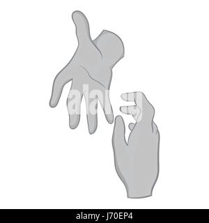 Hand greift nach anderen Handsymbol Stock Vektor