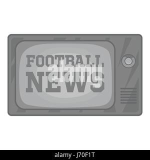 Fußball-News auf Retro-TV-Symbol, monochromen Stil Stock Vektor