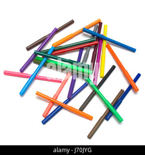 isolierte Filz Farbe Farbe Stift Stil Bleistift Spitze Objekte isoliert Chaos stack Stockfoto