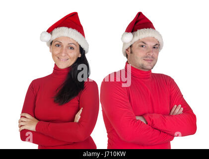 Frau Frauen Männer Mann Kleidung Weihnachten paar paar Rot Weihnachten x-mas Kleidung Frau Stockfoto