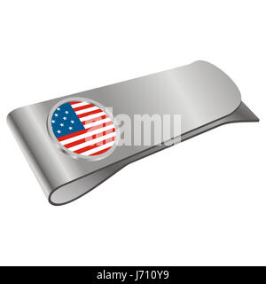 isolierte Usa Abbildung Flagge Geld Vektorobjekt isoliert Silber usa Stockfoto