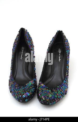 Dolcis Sequinned High Heel Schuhe Stockfoto