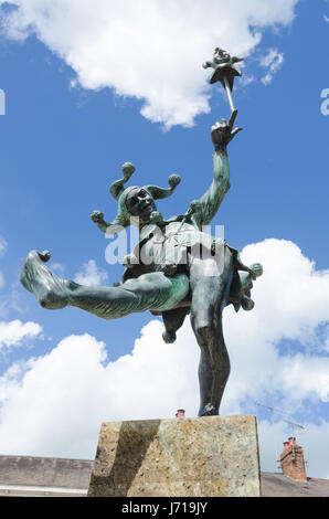 Bronzestatue von Narr oder Narr in Henley Street in London, Warwickshire Stockfoto