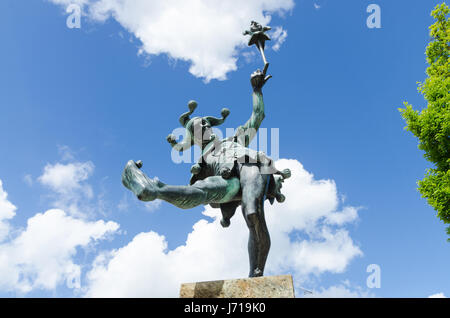 Bronzestatue von Narr oder Narr in Henley Street in London, Warwickshire Stockfoto