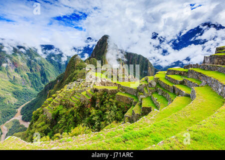 Machu Picchu, Peru. UNESCO-Weltkulturerbe. Eines der neuen sieben Weltwunder Stockfoto