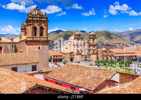 Cusco, Peru-die historische Hauptstadt des Inka-Reiches. Plaza de Armas. Stockfoto