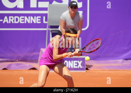 Straßburg, Frankreich. 22. Mai 2017. Französische Tennisspielerin Caroline Garcia in Aktion während ihr Spiel in der 1. Runde des WTA Tennis Internationaux Straßburg Vs American Players Jennifer Brady am 22. Mai 2017 in Straßburg, Frankreich - Credit ist: Yan Lerval/Alamy Live News Stockfoto