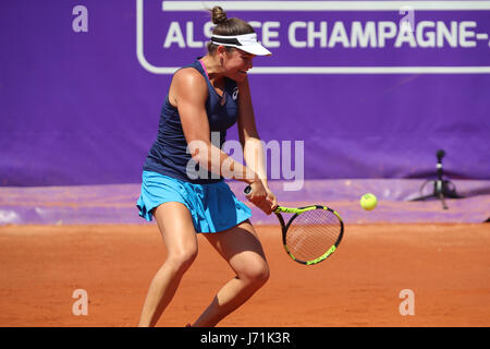 Straßburg, Frankreich. 22. Mai 2017. Amerikanische Spieler Jennifer Brady in Aktion während ihr Spiel in der 1. Runde des WTA Tennis Internationaux Straßburg Vs französischen Tennisspielers Caroline Garcia am 22. Mai 2017 in Straßburg, Frankreich - Credit ist: Yan Lerval/Alamy Live News Stockfoto