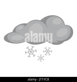 Wolken und Schnee-Symbol, monochrome Blackstyle Stock Vektor