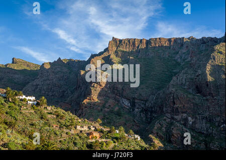 Masca Dorf auf den Felsen auf der Insel Teneriffa. Beliebte touristische Destination, Kanarischen Inseln, Spanien. Stockfoto