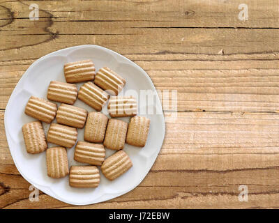 Cookies auf hölzernen Hintergrund Stockfoto