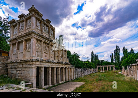 Ruinen in der antiken Stadt Aphrodisias Stockfoto