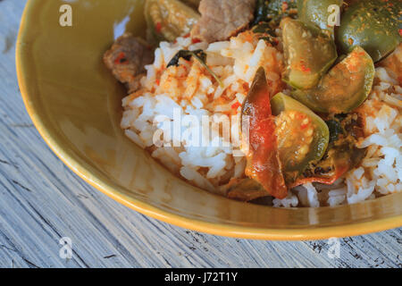 Curry Reis würzige thailändische Küche hautnah Stockfoto