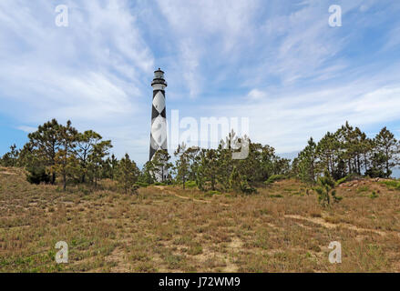 Cape Lookout Leuchtturm auf dem südlichen Outer Banks oder Kristall Küste von North Carolina Stockfoto