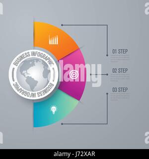 Design-Infografik Vorlage 3 Schritte Stock Vektor