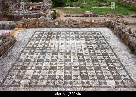 ELS Ametllers antiken römischen Villa Mosaikboden innerorts Tossa de Mar, Katalonien, Spanien, Europa Stockfoto