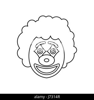 Zirkus Clown Symbol, Umriss-Stil Stock Vektor