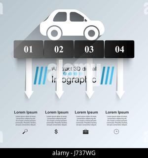 Straße Infografik Vorlage und Marketing Designikonen. Auto-Symbol. Stock Vektor