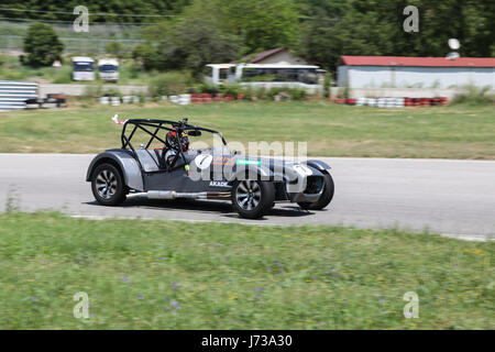 KOCAELI, Türkei - 14. Mai 2017: Caterham Auto beim türkischen Caterham Super 7 Cup konkurrieren. Stockfoto