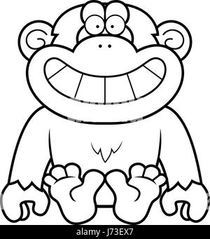 Ein Cartoon Illustration ein Schimpanse sitzt. Stock Vektor