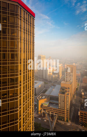Detroit ist die bevölkerungsreichste Stadt im Bundesstaat Michigan der Vereinigten Staaten, die viertgrößte Stadt im mittleren Westen und die größte Stadt auf der United States – Cana Stockfoto