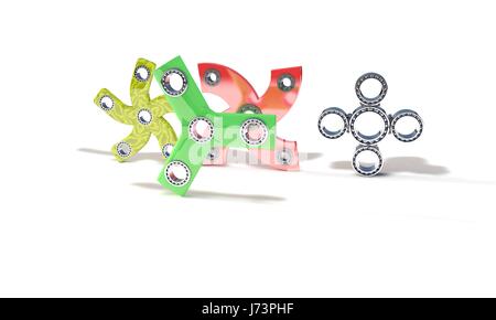 Klassische und Rechtshänder Fidget Spinner, 3d Render-arbeiten Stockfoto