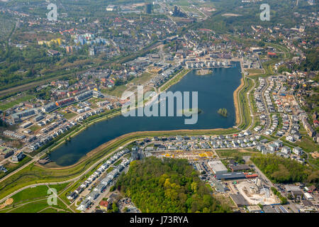 PhoenixSee Dortmund, Stausee, Emscher River, ehemaligen Hüttenwerk Westfalen, Phoenix-Ost, Dortmund-Hörde, Dortmund, Ruhrgebiet, Nordrhein-Westp Stockfoto