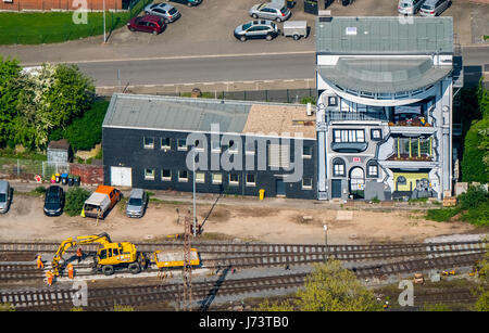 Neue Mülheim-Styrum interchange, Güterverkehr, Deutsche Bundesbahn, Mülheim an der Ruhr, Ruhr Area, North Rhine-Westphalia, Germany, Neues Stel Stockfoto