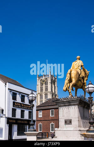 König William III-Statue vor der Holy Trinity Church, Kingston nach Hull, Yorkshire, England, Vereinigtes Königreich Stockfoto