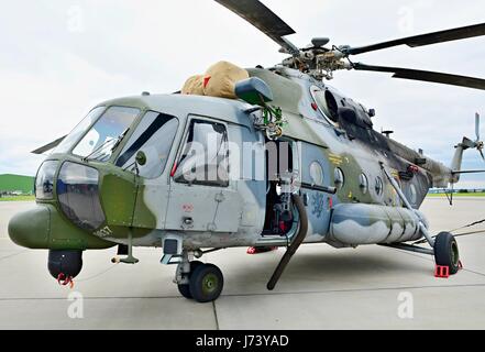 CASLAV, Tschechische Republik - 20. Mai 2017: Mehrzweck-Hubschrauber der Mittelschicht Mil Mi-171S auf statische Ausstellung beim Tag der offenen Tür bei Tactical Air F Stockfoto