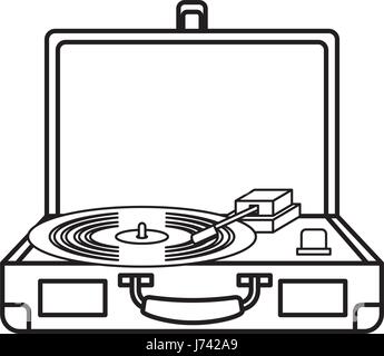 alte Plattenspieler Vinyl-Schallplatte Stock Vektor