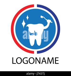 Logo Design-Zahnmedizin-Vektor-Vorlage. Illustration Design Logo Geschäft Zahnklinik flachen Symbols Stock Vektor
