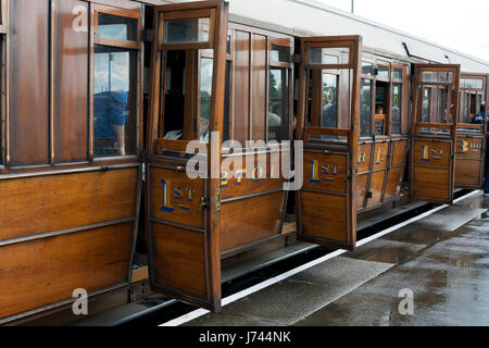 Ein Vintage Wagen an der Severn Valley Railway, Kidderminster, Großbritannien Stockfoto