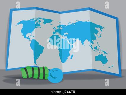 Reise-Konzept, flache Style-Design, Urlaub Tourist Reisen Hintergrund, Vektor-Illustration. Stock Vektor