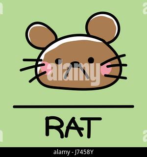 Niedliche Ratte handgezeichneten Stil, Zeichnung, Vektor-Illustration von Hand gezeichnet. Stock Vektor