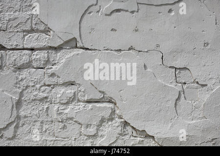 Weiße Grunge Brick Wand Hintergrund Stockfoto
