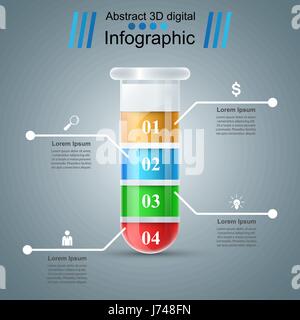 Reagenzglas. Experimente. Business-Infografiken. Stock Vektor