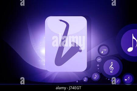 Musik Emblem jazz-Saxophon-Symbol-Tasten Schlüssel Piktogramm Symbol Piktogramm Handel Stockfoto