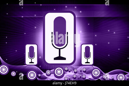 Musik Emblem Mikrofon-Symbol-Tasten Schlüssel Piktogramm Symbol Piktogramm Handel Stockfoto