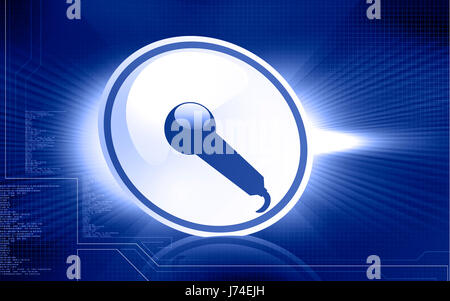 Musik Emblem Mikrofon-Symbol-Tasten Schlüssel Piktogramm Symbol Piktogramm Handel Stockfoto