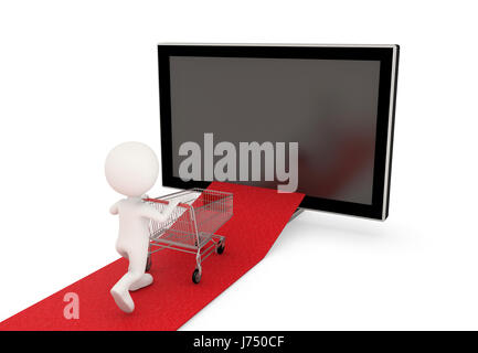 Online-Shopping-Konzept mit weißen Geschäftsmann, Clipping-Pfad enthalten Stockfoto