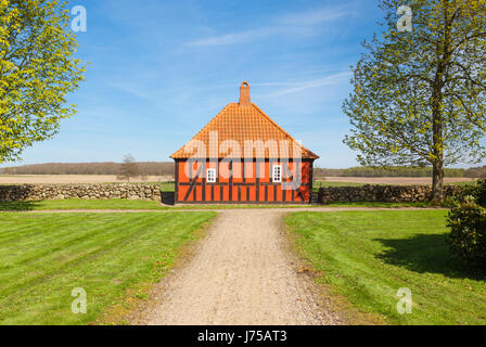 Historischen Diener-Viertel auf dem Anwesen des Løvenholm Schloss, ein ehemaliges Kloster, in der Nähe von Randers, Dänemark Stockfoto