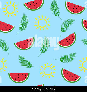 Exotische Muster Sommer mit frischen Wassermelonen Stockfoto